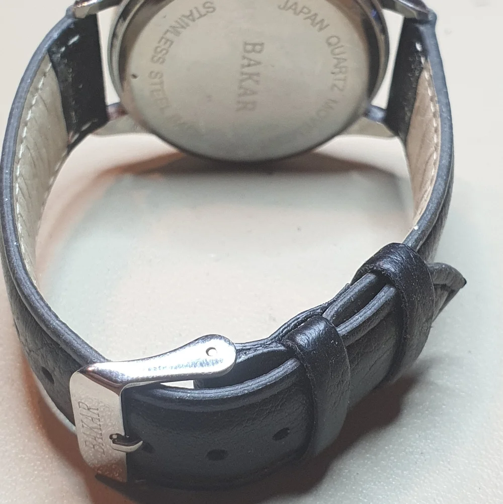 10/$20 Bakar Quartz Silver/Blue Leather Men's Watch